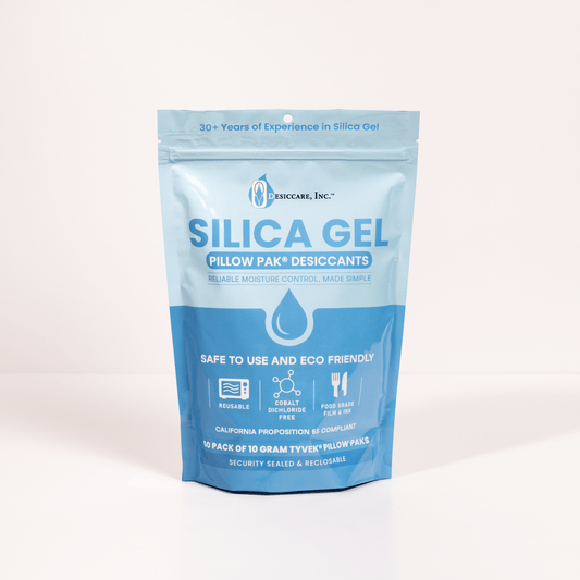 10 Gram Silica Gel Pillow Pak® Desiccant in Tyvek – Food Safe Moisture Absorbers (50-Pack)