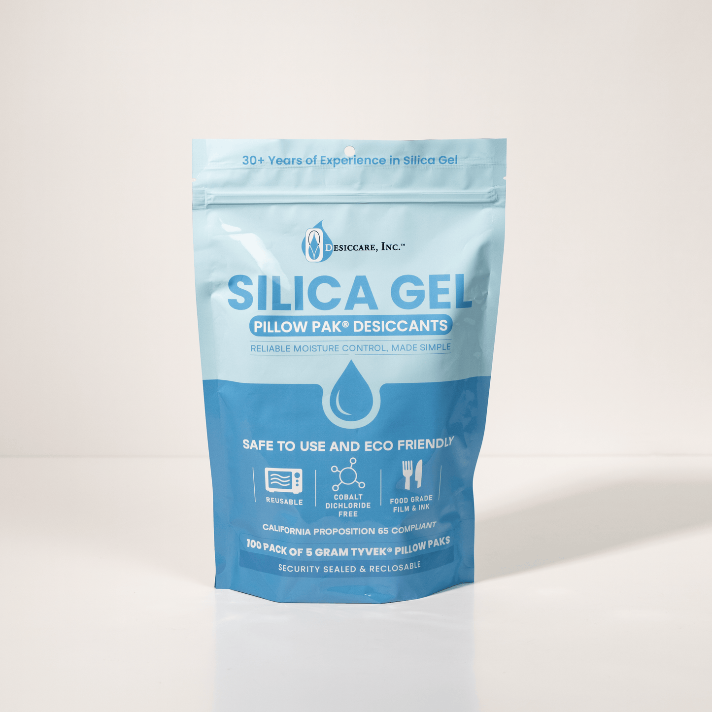 5 Gram Silica Gel Pillow Pak® Desiccant in Tyvek – Food Safe Moisture Absorbers (100-Pack)